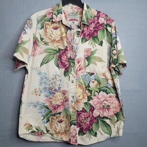 Red Ridge Mountain Outfitters Shabby Chic Floral Button Shirt Womens Size XL
